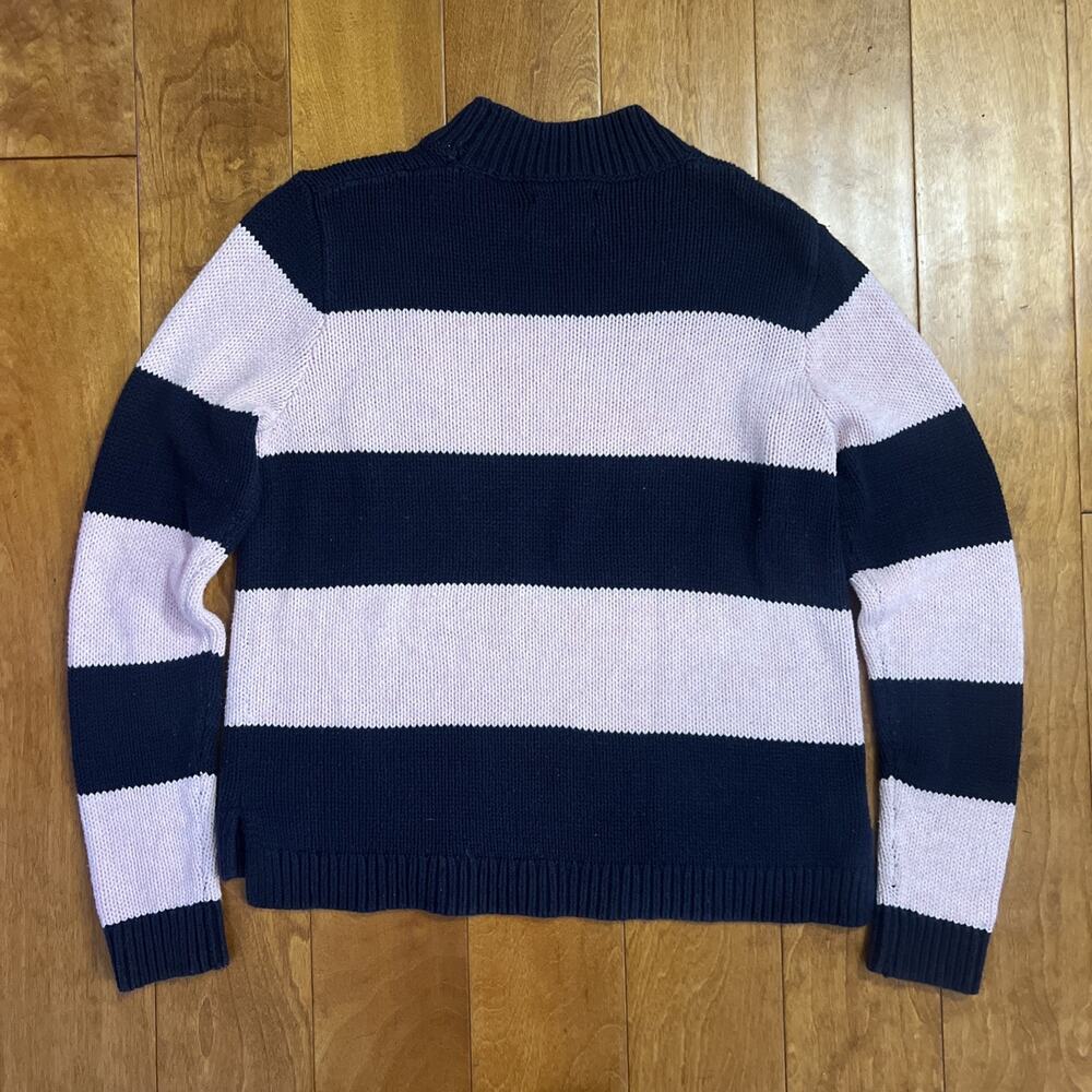 Abercrombie & Fitch Navy Striped Sweater Size M Preppy Coastal Nautical Academia - Picture 7 of 8